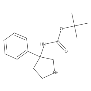 tert-butyl N-(3-phenylpyrrolidin-3-yl)carbamate结构式