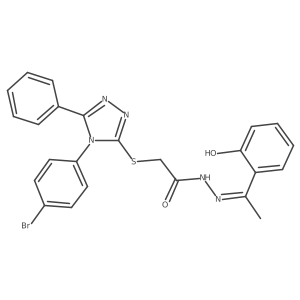 2-{[4-(4-bromophenyl)-5-phenyl-4H-1,2,4-triazol-3-yl]sulfanyl}-N'-[(1E)-1-(2-hydroxyphenyl)ethylidene]acetohydrazide Structure