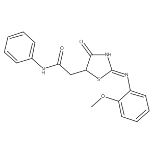 2-{(2E)-2-[(2-methoxyphenyl)imino]-4-oxo-1,3-thiazolidin-5-yl}-N-phenylacetamide Structure