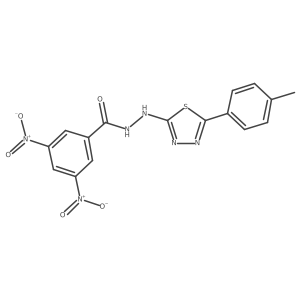 3,5-Dinitrobenzoic acid 2-[5-(4-methylphenyl)-1,3,4-thiadiazol-2-yl]hydrazide结构式
