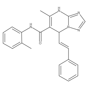 (E)-5-methyl-7-styryl-N-(o-tolyl)-4,7-dihydro-[1,2,4]triazolo[1,5-a]pyrimidine-6-carboxamide结构式