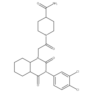 1-[2-[3-(3,4-Dichlorophenyl)-2,4-dioxo-4a,5,6,7,8,8a-hexahydroquinazolin-1-yl]acetyl]piperidine-4-carboxamide Structure