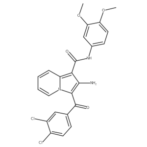 2-amino-3-(3,4-dichlorobenzoyl)-N-(3,4-dimethoxyphenyl)indolizine-1-carboxamide结构式
