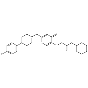 N-cyclohexyl-2-[(6-{[4-(4-fluorophenyl)piperazin-1-yl]methyl}-4-oxo-4H-pyran-3-yl)oxy]acetamide结构式