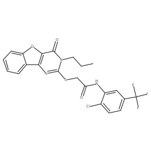 N-[2-chloro-5-(trifluoromethyl)phenyl]-2-[(4-oxo-3-propyl-3,4-dihydro[1]benzofuro[3,2-d]pyrimidin-2-yl)sulfanyl]acetamide Structure
