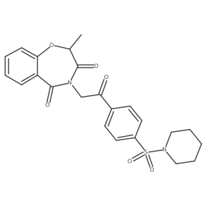 2-methyl-4-{2-oxo-2-[4-(piperidin-1-ylsulfonyl)phenyl]ethyl}-1,4-benzoxazepine-3,5(2H,4H)-dione Structure