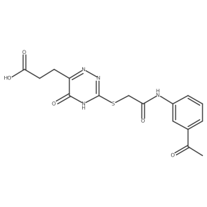 3-[3-({2-[(3-Acetylphenyl)amino]-2-oxoethyl}sulfanyl)-5-hydroxy-1,2,4-triazin-6-yl]propanoic acid结构式