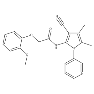 N-[3-cyano-4,5-dimethyl-1-(pyridin-3-yl)-1H-pyrrol-2-yl]-2-(2-methoxyphenoxy)acetamide Structure