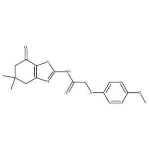 N-(5,5-dimethyl-7-oxo-4,5,6,7-tetrahydrobenzo[d]thiazol-2-yl)-2-((4-methoxyphenyl)thio)acetamide结构式