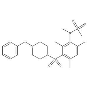 N-(3-((4-benzylpiperazin-1-yl)sulfonyl)-2,4,6-trimethylphenyl)-N-methylmethanesulfonamide Structure