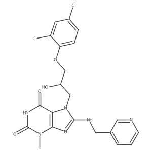 7-(3-(2,4-dichlorophenoxy)-2-hydroxypropyl)-3-methyl-8-((pyridin-3-ylmethyl)amino)-1H-purine-2,6(3H,7H)-dione Structure