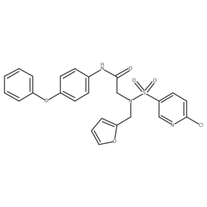 2-{N-[(furan-2-yl)methyl]-6-chloropyridine-3-sulfonamido}-N-(4-phenoxyphenyl)acetamide结构式
