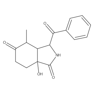 1H-Isoindole-1,5(4H)-dione, 3-benzoylhexahydro-7a-hydroxy-4-methyl-, (3I+/-,3aI+/-,4I(2),7aI+/-)- Structure