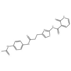 N-(4-(3-((4-acetamidophenyl)amino)-3-oxopropyl)thiazol-2-yl)-2-oxo-1,2-dihydropyridine-3-carboxamide结构式