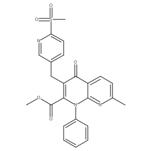 3-(6-Methanesulfonyl-pyridin-3-ylmethyl)-7-methyl-4-oxo-1-phenyl-1,4-dihydro[1,8]naphthyridine-2-carboxylic acid methyl ester Structure