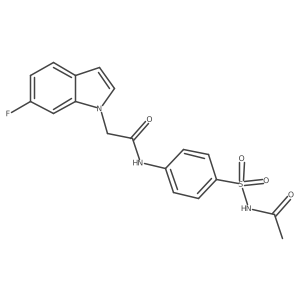 N-[4-(acetylsulfamoyl)phenyl]-2-(6-fluoro-1H-indol-1-yl)acetamide结构式