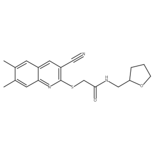 2-[(3-Cyano-6,7-dimethyl-2-quinolinyl)thio]-N-[(tetrahydro-2-furanyl)methyl]acetamide结构式