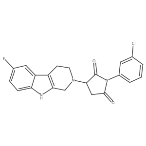1-(3-chlorophenyl)-3-(6-fluoro-1,3,4,9-tetrahydro-2H-beta-carbolin-2-yl)pyrrolidine-2,5-dione结构式