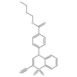 butyl 4-(2-cyano-1,1-dioxido-4H-1,4-benzothiazin-4-yl)benzoate Structure