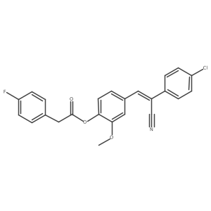 4-[2-(4-Chlorophenyl)-2-cyanoethenyl]-2-methoxyphenyl 4-fluorobenzeneacetate Structure