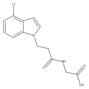 N-[3-(4-chloro-1H-indol-1-yl)propanoyl]glycine结构式