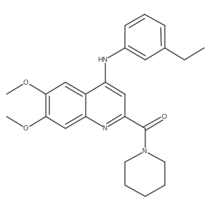 N-(3-ethylphenyl)-6,7-dimethoxy-2-(piperidine-1-carbonyl)quinolin-4-amine结构式