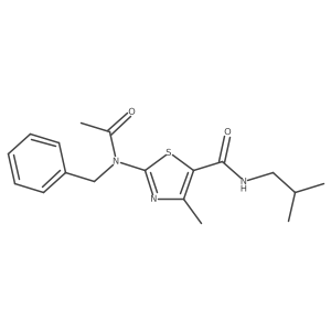 2-[acetyl(benzyl)amino]-N-isobutyl-4-methyl-1,3-thiazole-5-carboxamide结构式
