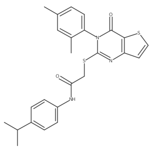 2-{[3-(2,4-dimethylphenyl)-4-oxo-3,4-dihydrothieno[3,2-d]pyrimidin-2-yl]sulfanyl}-N-[4-(propan-2-yl)phenyl]acetamide Structure