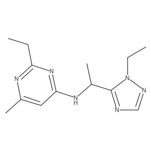 2-ethyl-N-[1-(2-ethyl-1,2,4-triazol-3-yl)ethyl]-6-methylpyrimidin-4-amine Structure
