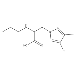 3-(4-chloro-3-methyl-1H-pyrazol-1-yl)-2-(propylamino)propanoic acid结构式