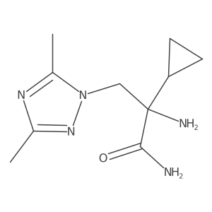 2-amino-2-cyclopropyl-3-(dimethyl-1H-1,2,4-triazol-1-yl)propanamide结构式