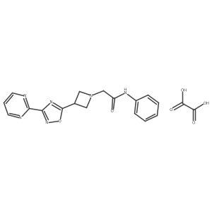 N-phenyl-2-(3-(3-(pyrimidin-2-yl)-1,2,4-oxadiazol-5-yl)azetidin-1-yl)acetamide oxalate结构式