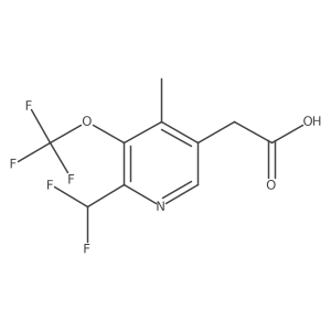 2-(Difluoromethyl)-4-methyl-3-(trifluoromethoxy)pyridine-5-acetic acid结构式