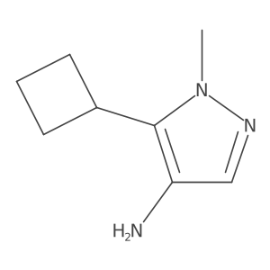 5-Cyclobutyl-1-methyl-1H-pyrazol-4-amine结构式