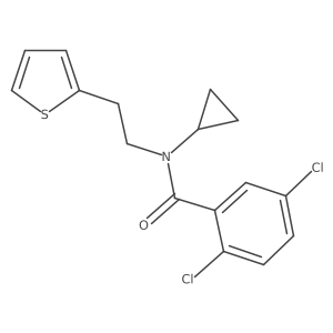 2,5-dichloro-N-cyclopropyl-N-(2-(thiophen-2-yl)ethyl)benzamide结构式