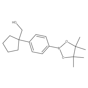 [1-[4-(4,4,5,5-Tetramethyl-1,3,2-dioxaborolan-2-yl)phenyl]cyclopentyl]methanol结构式
