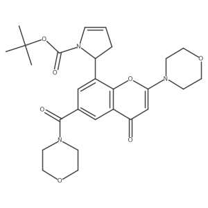 tert-butyl 2-(6-(morpholine-4-carbonyl)-2-morpholino-4-oxo-4H-chromen-8-yl)-2,3-dihydro-1H-pyrrole-1-carboxylate结构式