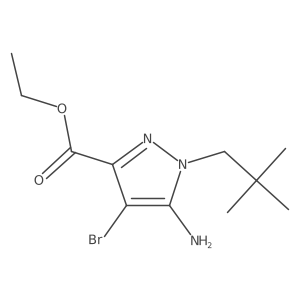 Ethyl 5-amino-4-bromo-1-(2,2-dimethylpropyl)pyrazole-3-carboxylate Structure