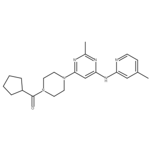 Cyclopentyl(4-(2-methyl-6-((4-methylpyridin-2-yl)amino)pyrimidin-4-yl)piperazin-1-yl)methanone Structure