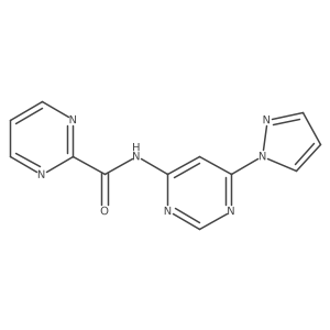 N-(6-(1H-pyrazol-1-yl)pyrimidin-4-yl)pyrimidine-2-carboxamide结构式