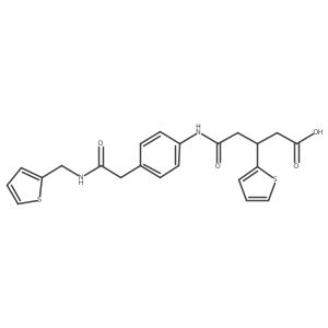5-Oxo-5-((4-(2-oxo-2-((thiophen-2-ylmethyl)amino)ethyl)phenyl)amino)-3-(thiophen-2-yl)pentanoic acid结构式