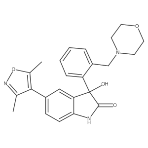 3-Hydroxy-5-(3,5-dimethylisoxazol-4-yl)-3-(2-(morpholinomethyl)phenyl)indolin-2-one结构式