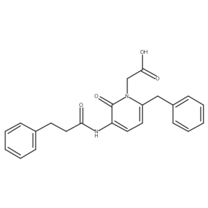 [6-Benzyl-1,2-dihydro-2-oxo-3-(3-phenylpropionyl)amino-1-pyridyl]acetic acid结构式