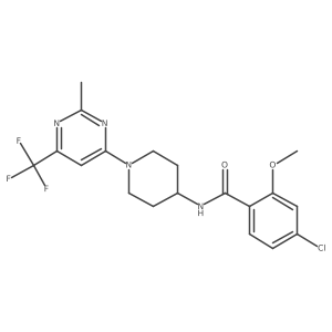 4-chloro-2-methoxy-N-{1-[2-methyl-6-(trifluoromethyl)pyrimidin-4-yl]piperidin-4-yl}benzamide结构式