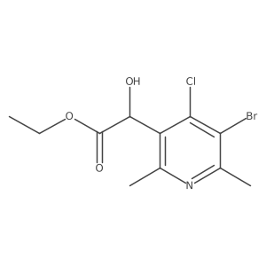 (S)-Ethyl 2-(5-bromo-4-chloro-2,6-dimethylpyridin-3-yl)-2-hydroxyacetate结构式