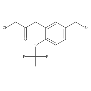 1-(5-(Bromomethyl)-2-(trifluoromethylthio)phenyl)-3-chloropropan-2-one结构式