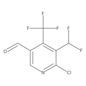 6-Chloro-5-(difluoromethyl)-4-(trifluoromethyl)nicotinaldehyde Structure