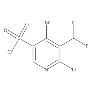 4-Bromo-2-chloro-3-(difluoromethyl)pyridine-5-sulfonyl chloride结构式