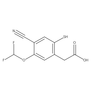 4-Cyano-5-difluoromethoxy-2-mercaptophenylacetic acid Structure