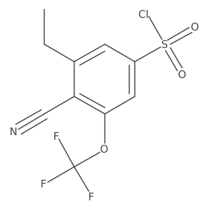 4-Cyano-3-ethyl-5-(trifluoromethoxy)benzenesulfonyl chloride结构式